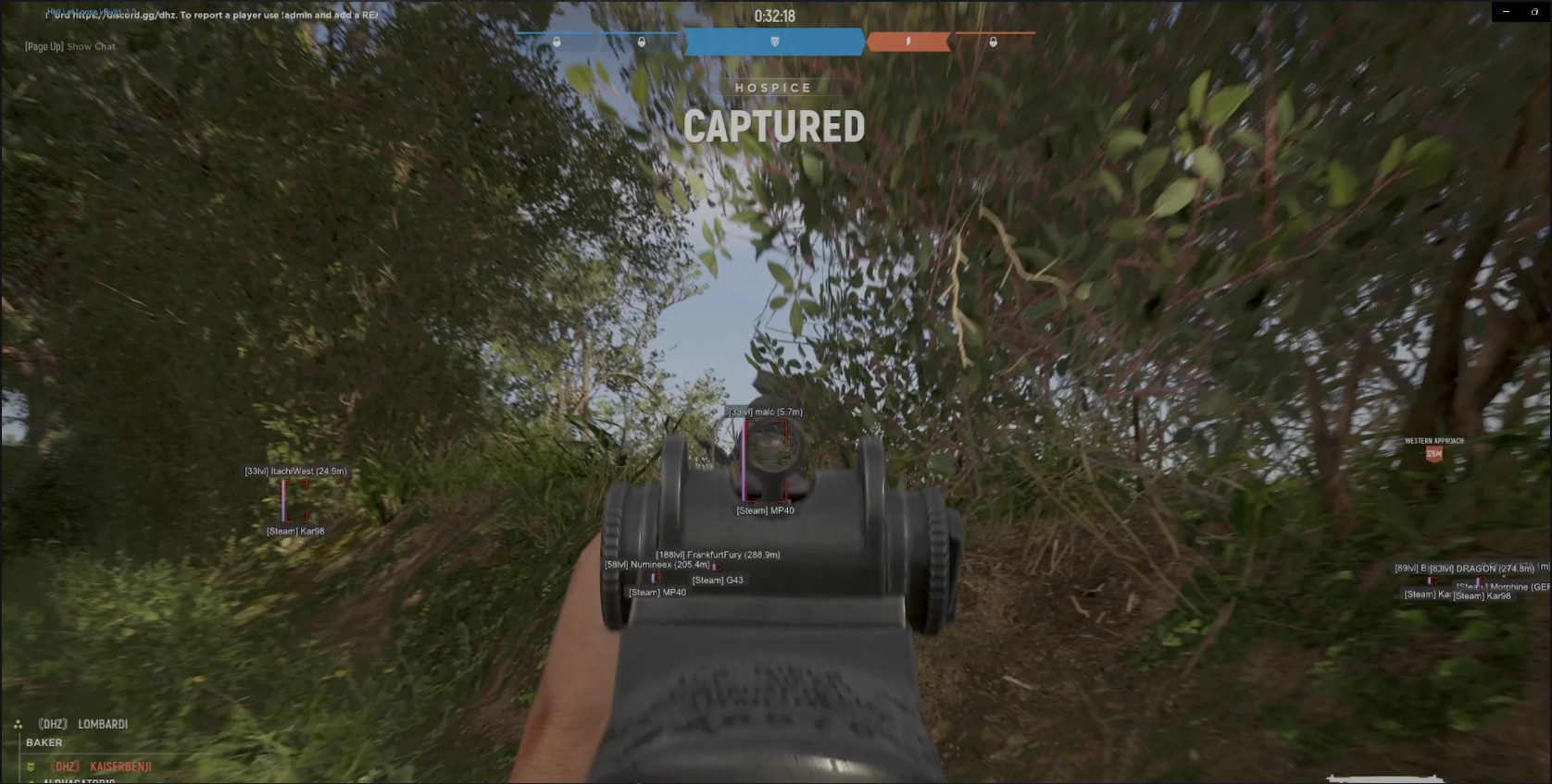 Hell Let Loose: Vietnam objective captured with ESP visible on enemies in the treeline